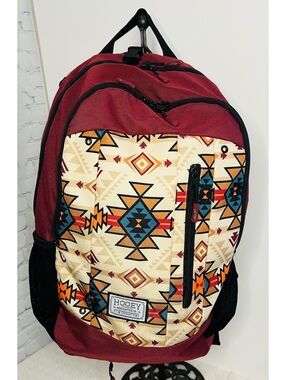Hooey Rockstar Backpack geometric southwestern Aztec burgundy bag